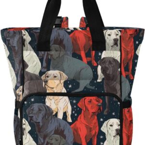 Diaper Bag Backpack Tote Multifunction Baby Nappy Changing Bags Dog Colorful Large with Stroller Straps Travel