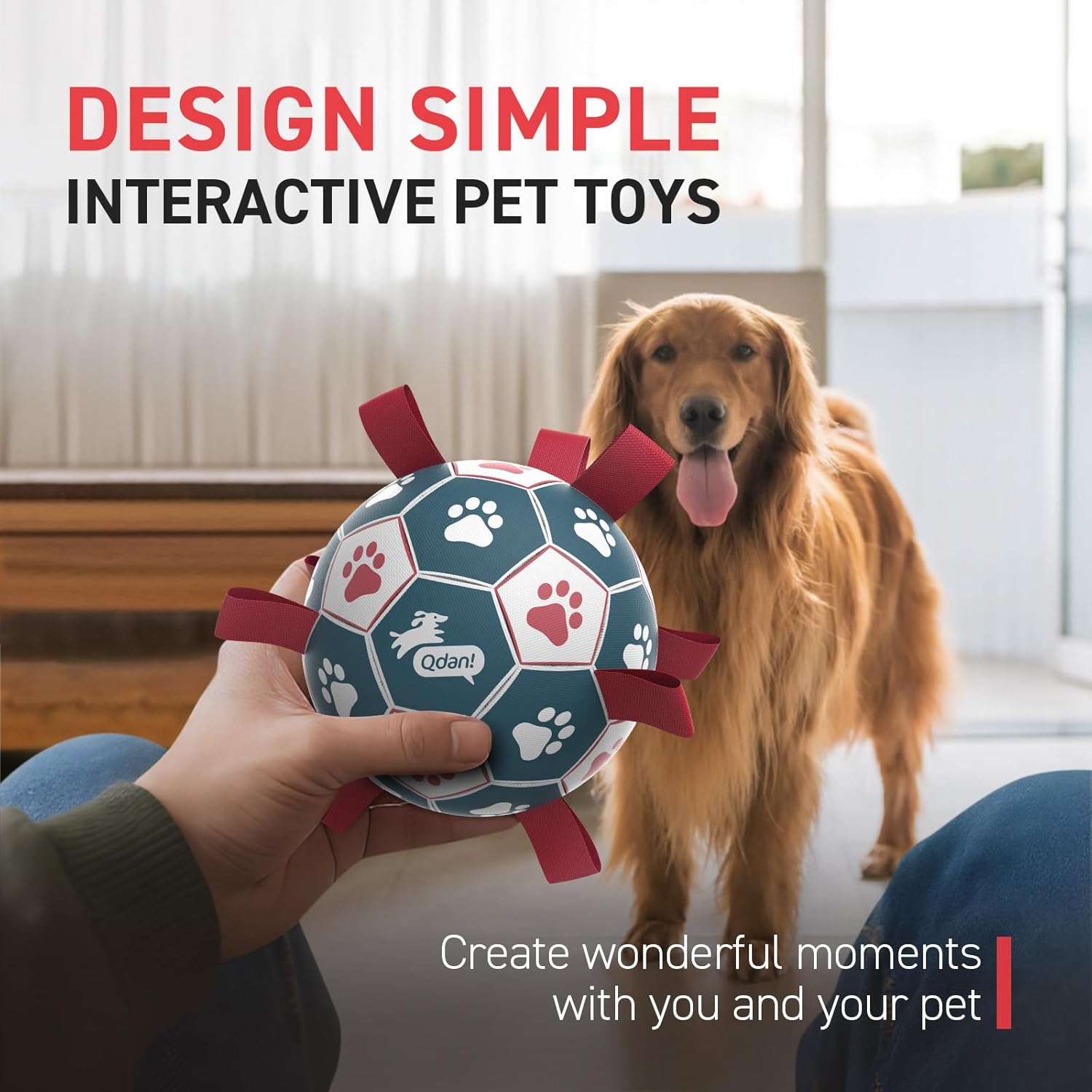 QDAN Premium Dog Balls Toys, Pet Training Soccer Ball with Straps, Puppy Birthday Gifts, Dog Water Toy, Durable Herding Balls for Small Medium Dogs, Pet Toys Puppy Ball (6 Inch) - Image 8