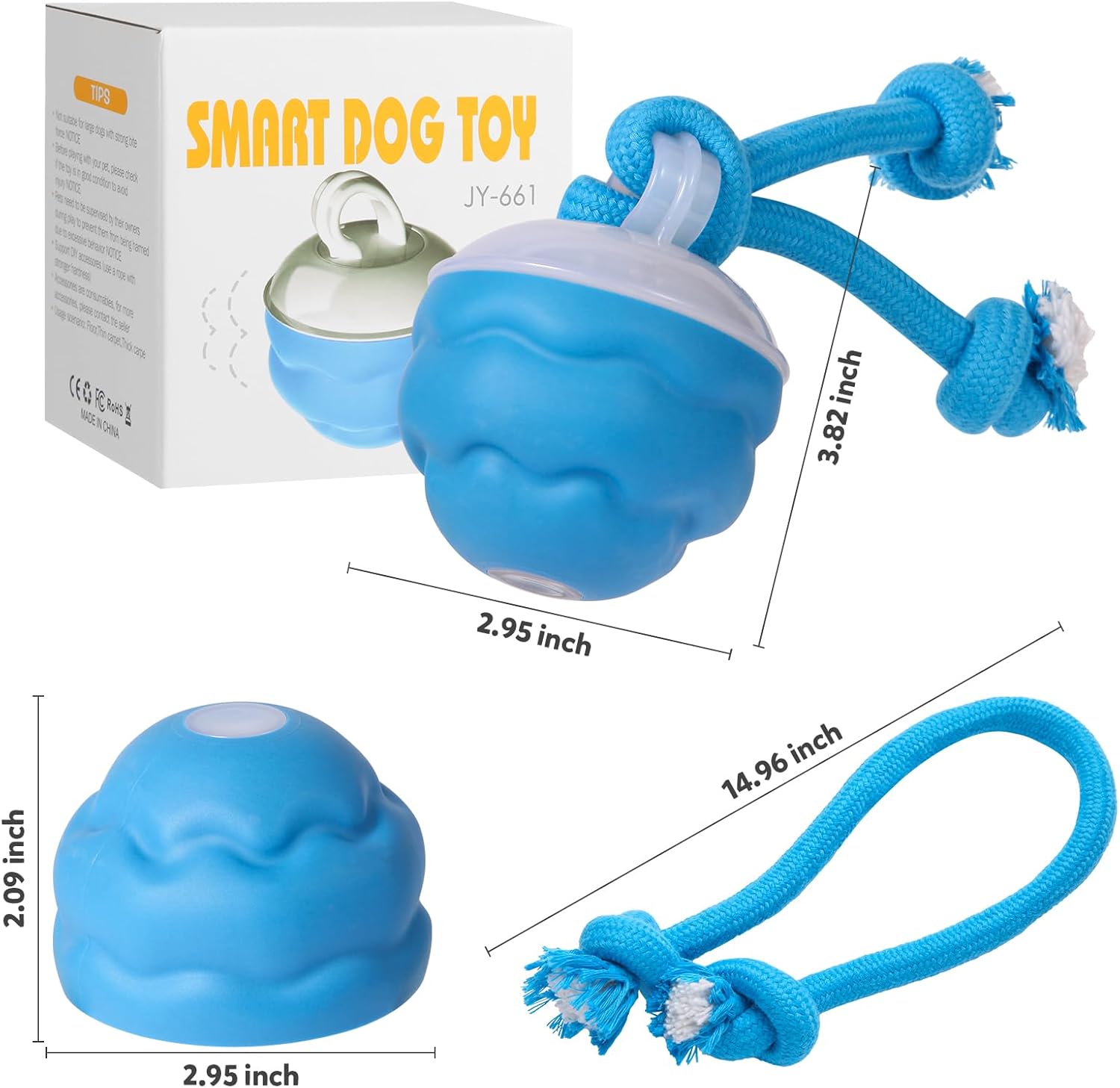 Interactive Dog Toys, Dog Toys to Keep Them Busy with Squeaky, Active Moving Dog Ball for Puppy and Medium Dogs, Durable Power Tail 2.0 Dog Toy,USB Rechargeable - Image 7