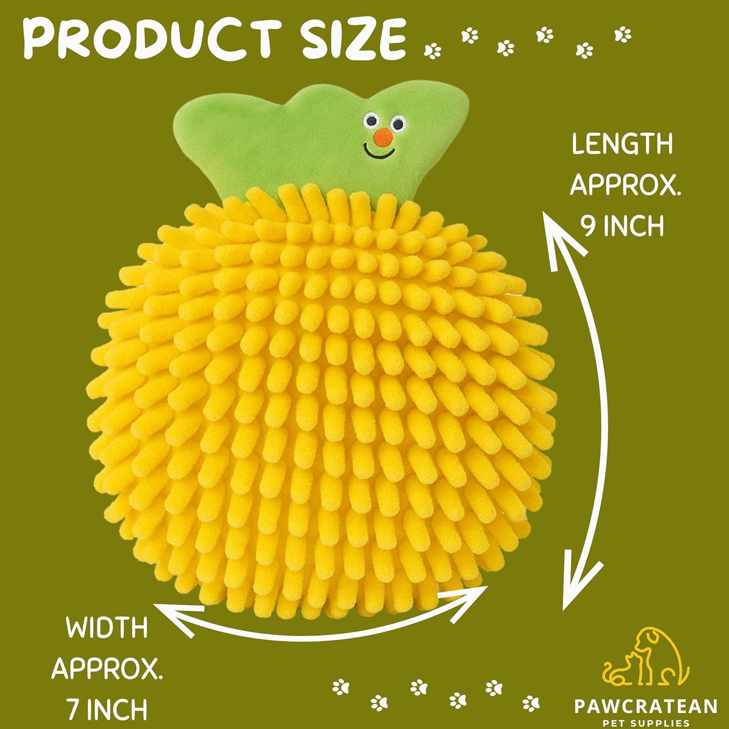 Stuffing‑Free Pineapple Dog Toy with Crinkle Paper – Durable Plush Chew Mat for Small & Medium Dogs (Crinkle Paper Pineapple) - Image 7