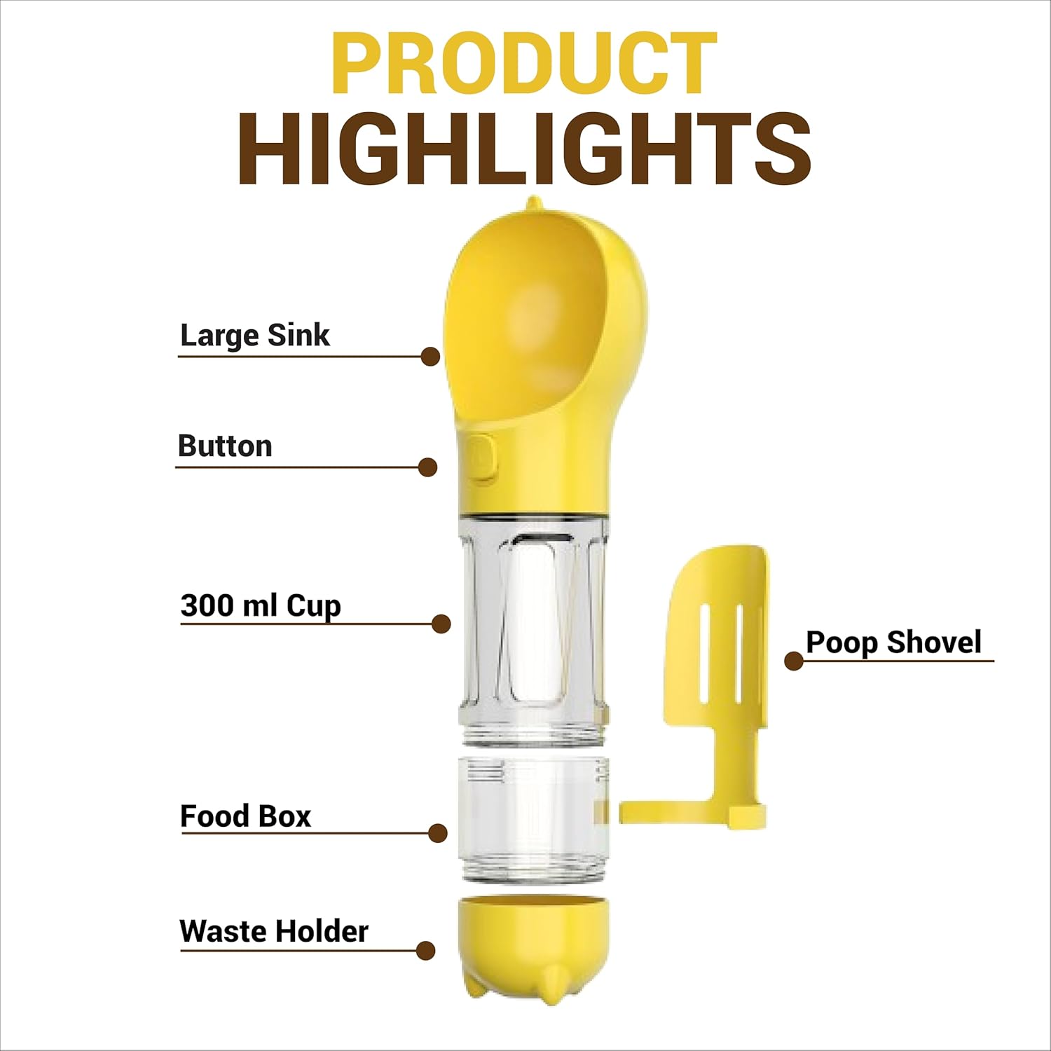 Portable Dog Accessories Leak Proof & Lightweight 4-in-1 Dog Water Bottle for Walks - Image 2