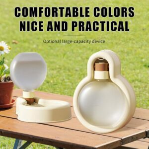 Foldable Pet Outdoor Camping Drinking Water Bottle Dog Cat Travel Portable Water Dispenser Small Large Capacity (Moonlight Beige, Small)