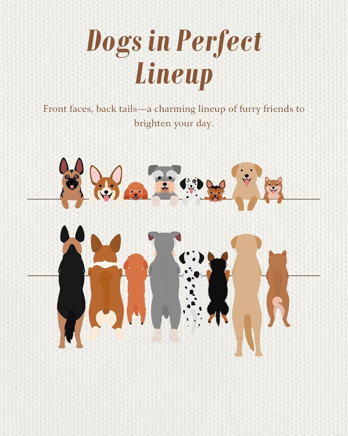 Canvas Tote Bag for Women – Aesthetic Canvas Bag with Zipper Cute Stylish Reusable Shoulder Totes for Shopping Work Daily Vacation, Multi Puppies - Image 2