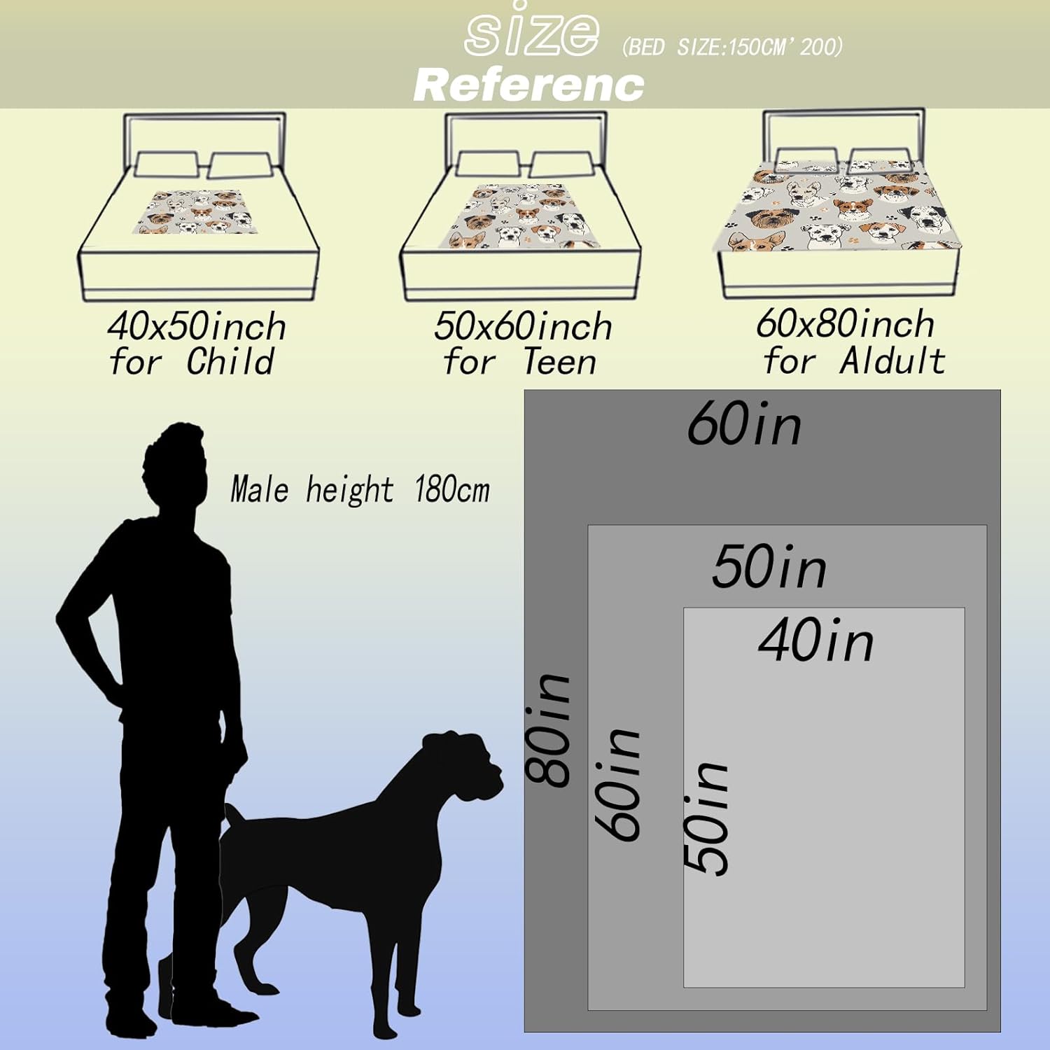 Cartoon Dog Grey Throw Blanket 50x60in, Soft Lightweight Flannel, Playful Dog Face Paw Print Expression Blankets - Gifts for Adult, for Couch Office Travel Home Living Room Party Decor - Image 3