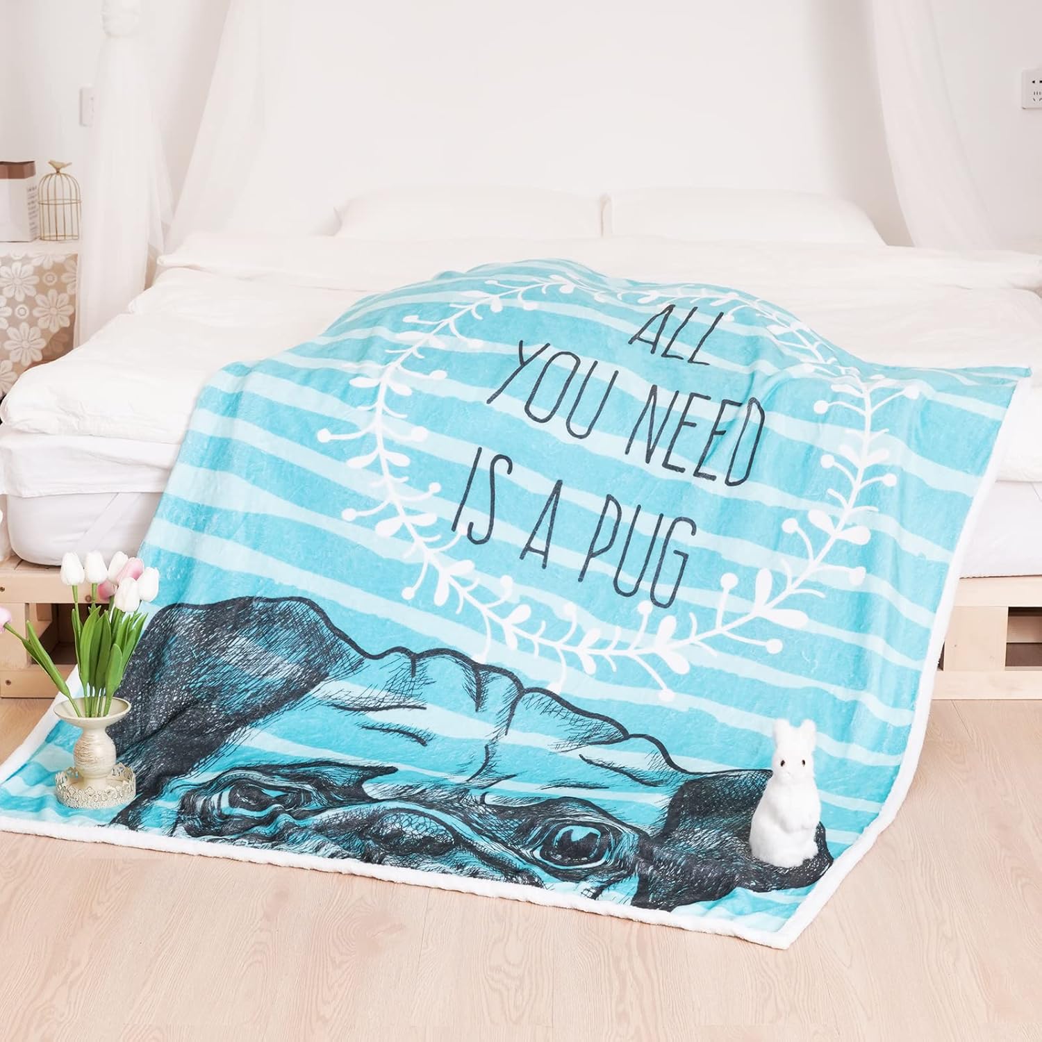 Throw Blanket Soft Fleece Kid Blanket Sherpa Plush Fuzzy Dog Theme Blanket Bed Blanket Super Soft Flannel Sofa Blanket Dog Pattern Blanket for Office Bedroom Travel All Seasons 50 * 60inch - Image 7