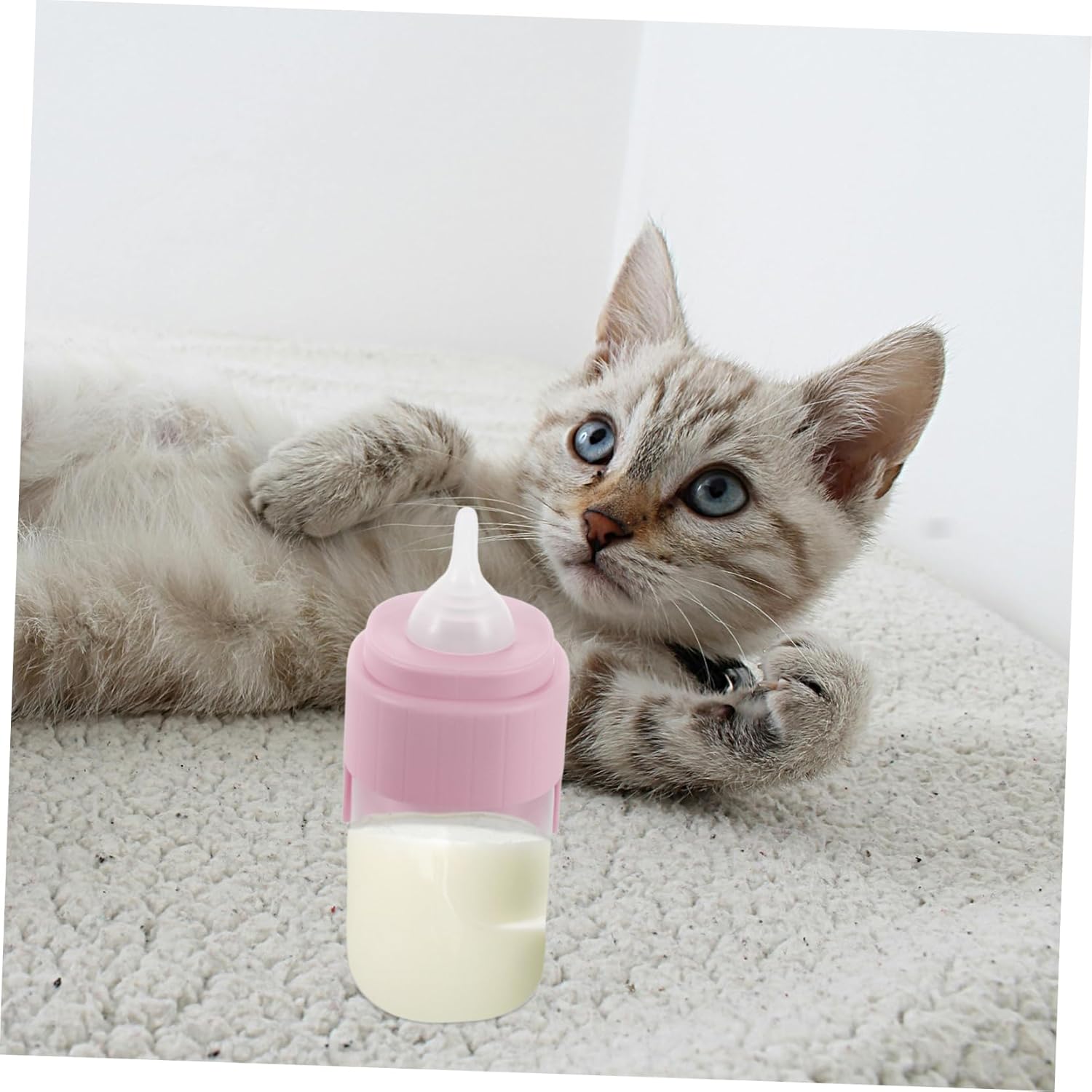 Happyyami Practical Kitten Milk Feeder Portable Dog Feeding Bottle with Nipple for Puppies Small Animals for Travel Daily Use Easy to Clean Controlled Milk Flow - Image 5