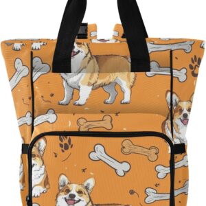 Diaper Bag Backpack Tote Multifunction Baby Nappy Changing Bags Dog Bones Large with Stroller Straps Travel