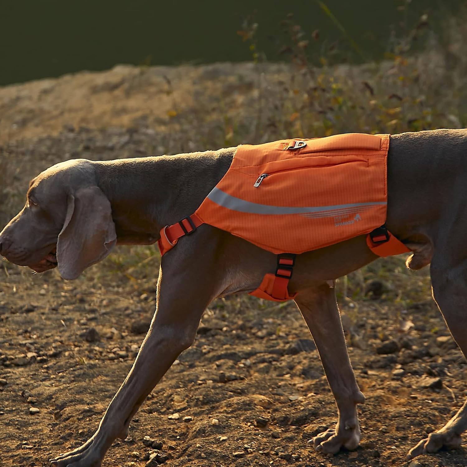 EXCELLENT ELITE SPANKER Y-Shaped Reflective Dog Backpack with Handle Pockets No Pull D-Rings Lightweight Hiking Gear for Dogs Hunting Camping Travel (Orange) - Image 8