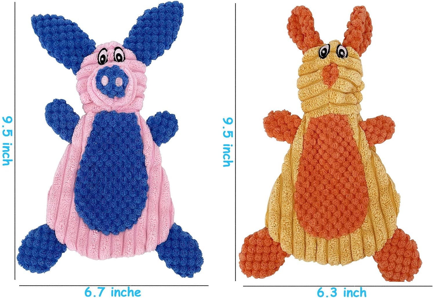 Comtim 2 Pack Durable Dog Chew Toys, Unstuffed Squeaky Dog Toys for Small Dogs and Puppies - Image 4