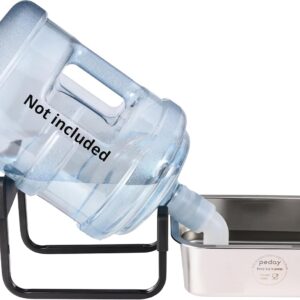 PEDAY Automatic Dog Waterer for Large & X-Large Dogs, Human Grade 18/8 Stainless Steel, Water Bottle Not Included