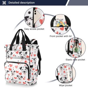 Diaper Bag Backpack Tote Multifunction Baby Nappy Changing Bags Dog Dalmatian Large with Stroller Straps Travel