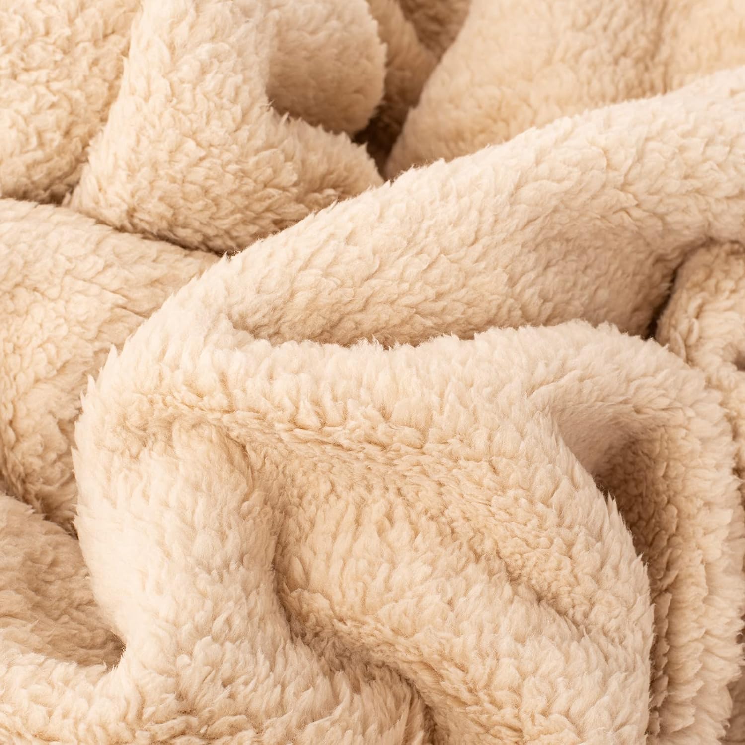 Dog Blanket, Cat Blanket, Soft Warm Fleece Pet Blanket for Puppy, Small, Medium, Large Dogs or Cats, Kitten, Plush Fuzzy Blankets for Bed, Couch, Sofa, Travel (40" × 40", 1/Pack, Beige) - Image 3