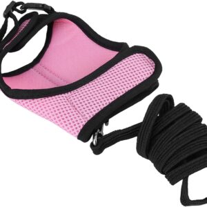 2 Colors M L Hamster Rabbit Harness Set Small Animals Pet Safety Walking Vest with Leash Harnesses Pet Chest Strap (L)