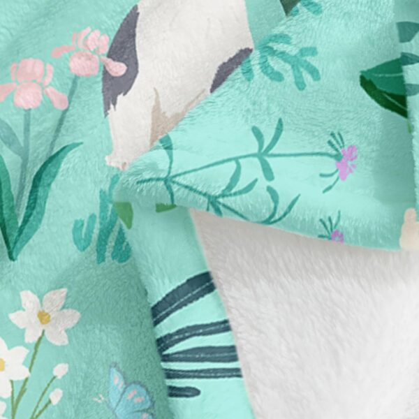 Wajade Floral Puppy Dog Blanket for Kids Toddler Soft Flannel Sage Green Bed Blanket for Kids Adults Teens Plush Cute Christmas Birthday Gifts 60"x80" - Image 5