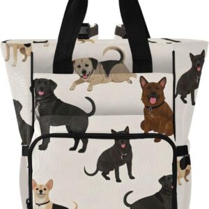 Diaper Bag Backpack Tote Multifunction Baby Nappy Changing Bags Many Dogs Large with Stroller Straps Travel