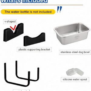 PEDAY Automatic Dog Waterer for Large & X-Large Dogs, Human Grade 18/8 Stainless Steel, Water Bottle Not Included