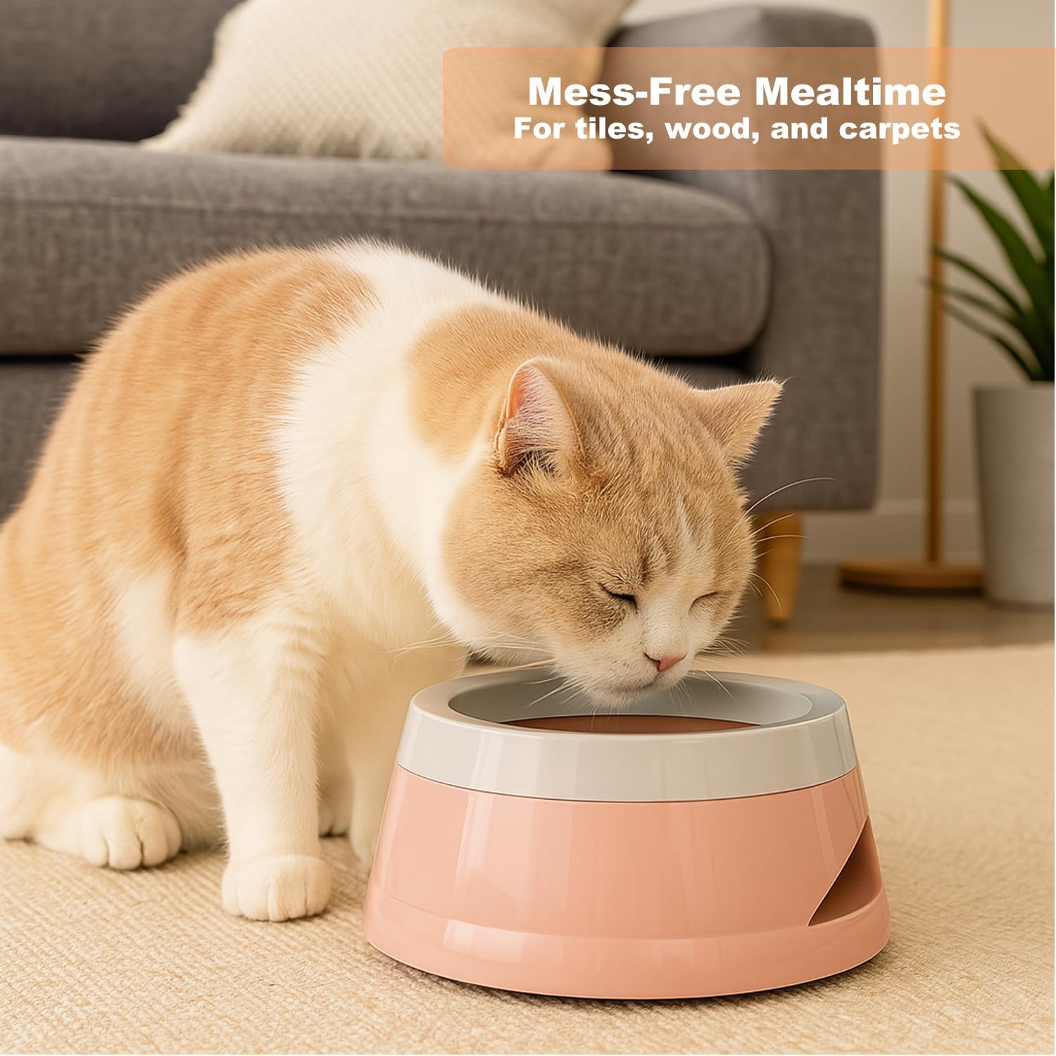 25oz Dog Water Bowl for Small/Medium Pets – Spill-Proof and No-Splash Slow Drinking Pet Water Dispenser, Portable Non-Slip Feeder Bowl for Travel, Car, Crate, and Home Use - Pink - Image 6