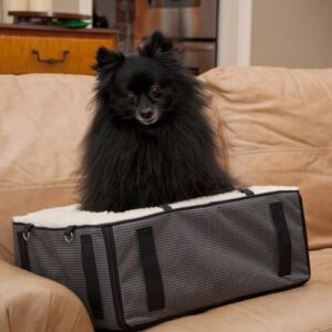 Pet Gear Dog/Cat Convertible Booster Seat and Pet Bed, Removable Washable Cover, Safety Tethers Included, Installs in Seconds, No Tools Required, slate, medium (PG1118DSL)