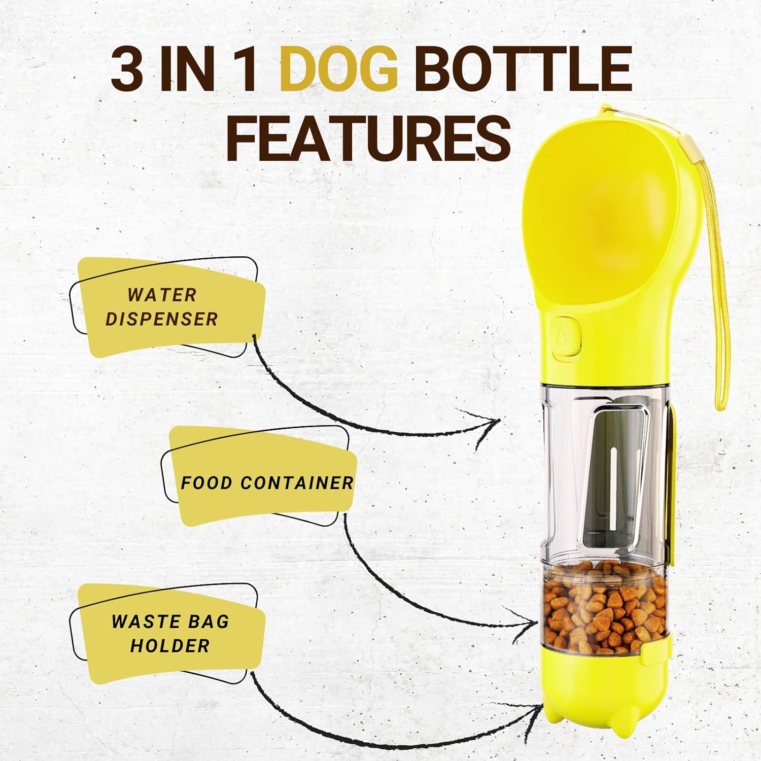 Portable Dog Accessories Leak Proof & Lightweight 4-in-1 Dog Water Bottle for Walks - Image 3