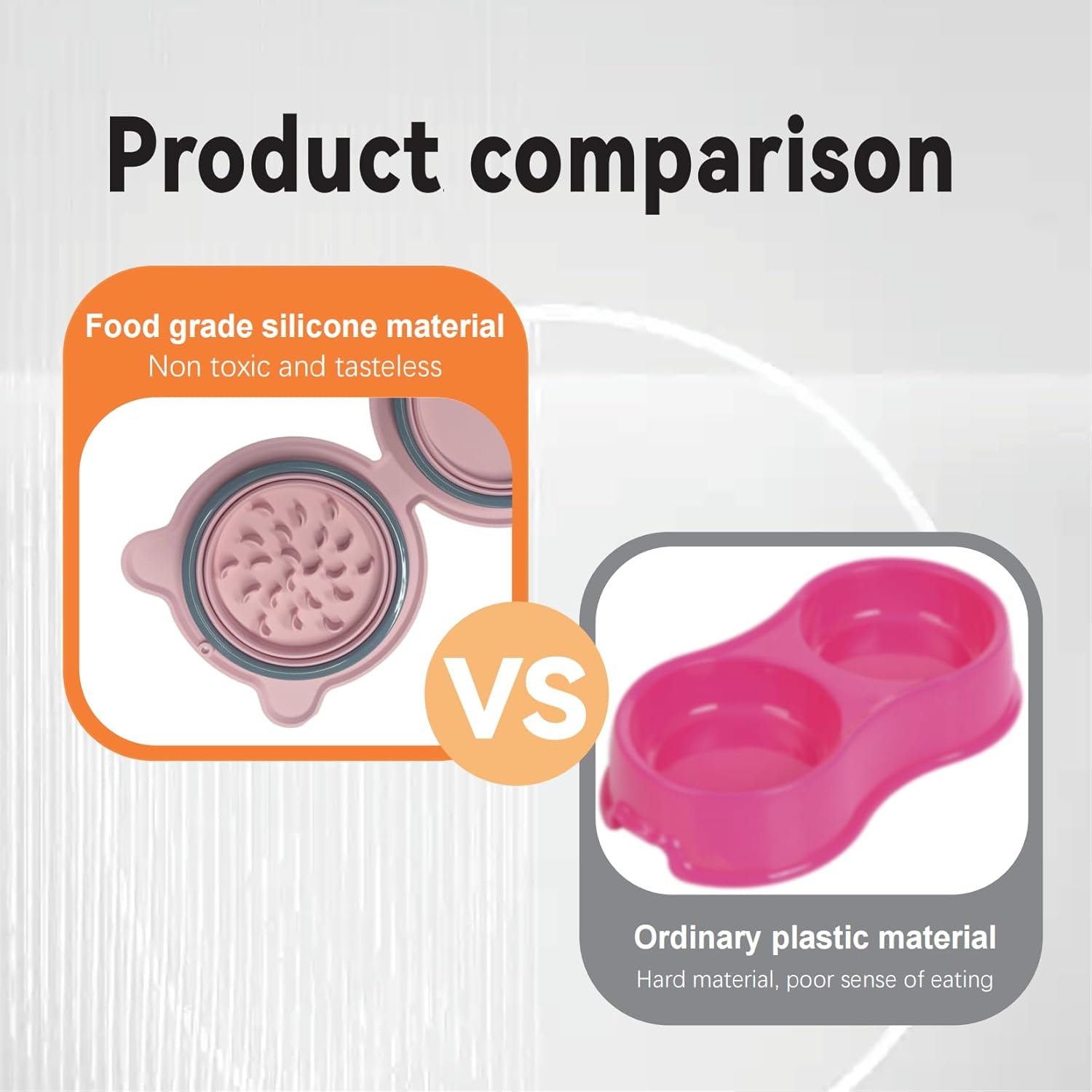 Dog Bowl, Cat Food Bowl, Dog Food and Water Bowl, Portable Dog Bowl, Pet Bowl, Dual Collapsible Dog Bowl, Silicone Dog Bowl, Outdoor Dog Water Bowl, Slow Feeders (Pink) - Image 3