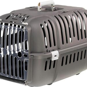 Ferplast Jet Pet Carrier: Value Dog Carrier Suitable for Toy Dog Breeds & Small Cats, Assembled Dimensions are 18.51L x 12.6W x 11.42H inches, Gray