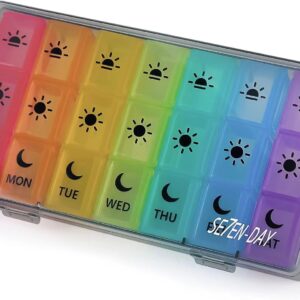 Weekly Pill Boxes and Organizer Travel Pill Case 7 Day 3 Times A Day Large Compartments Medication Reminder Daily Pill Container for Fish Oil Vitamins Capsules and Supplements, Gray