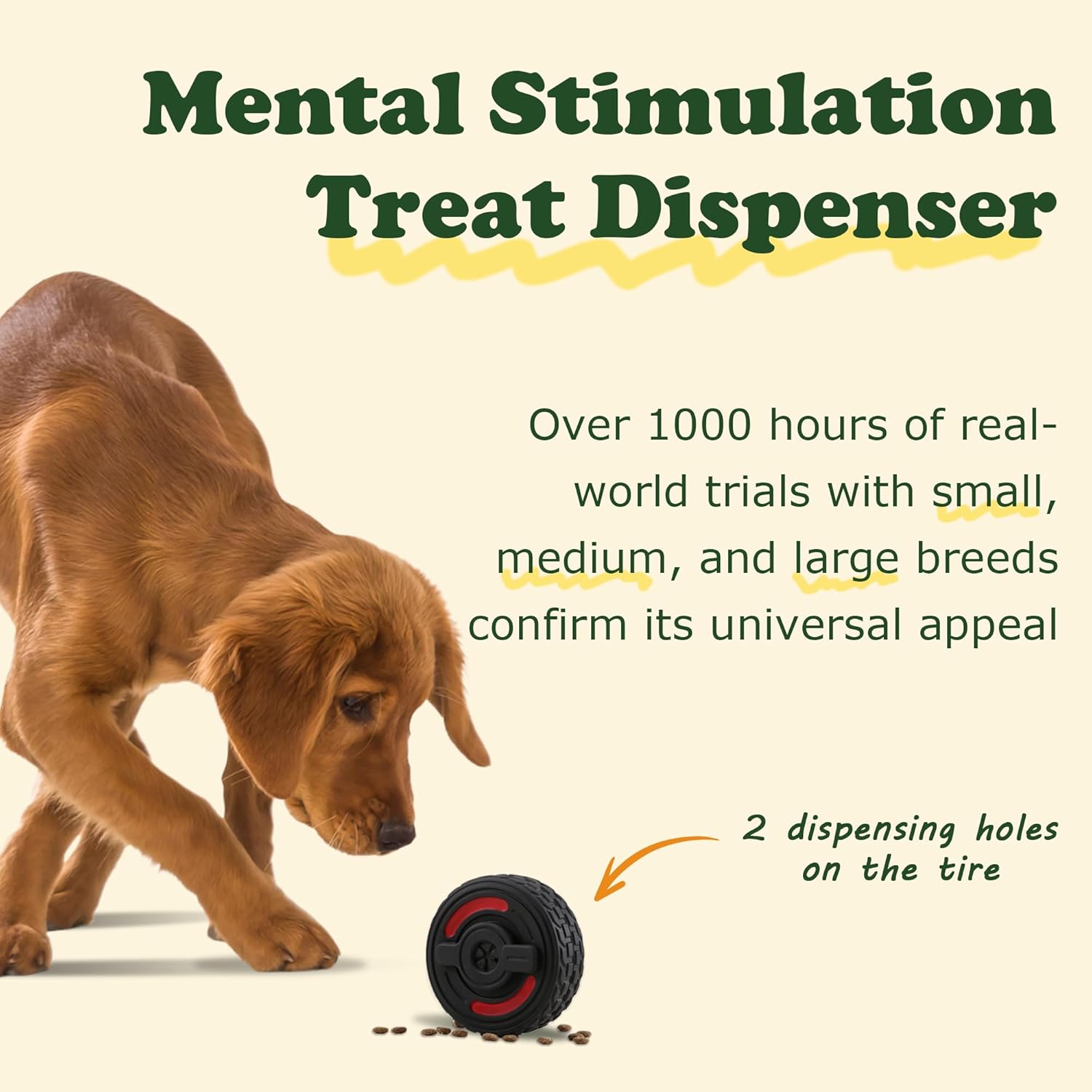 3-in-1 Dog Treat Toy for Aggressive Chewer, Natural Rubber Dog Puzzle, Bully Stick Holder, Frozen Treat Dispensing Toy for Small Medium Large Breeds - Image 3