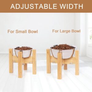 Elevated Dog Bowl Stand,Adjustable Dog Food Stand for 6”-8” Bowls,Single Dog Bowl Holder 7” Tall for Cats and Small Dogs