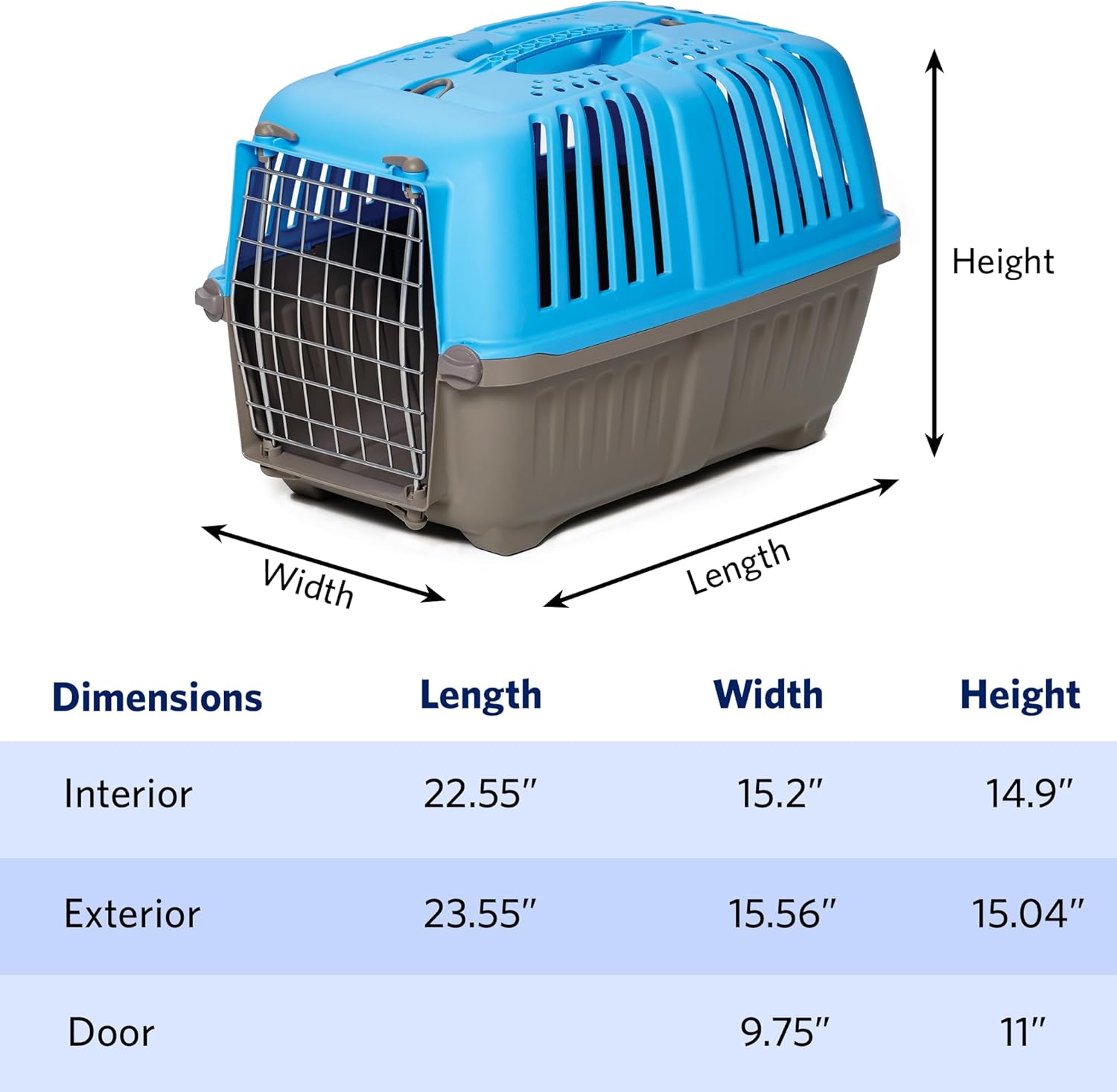 MidWest Homes for Pets Spree Travel Carrier – Hard-Sided Dog & Cat Carrier, Small Pet Travel Crate with Handle, Ventilated Design, Easy Assembly, 24-Inch, Blue - Image 8