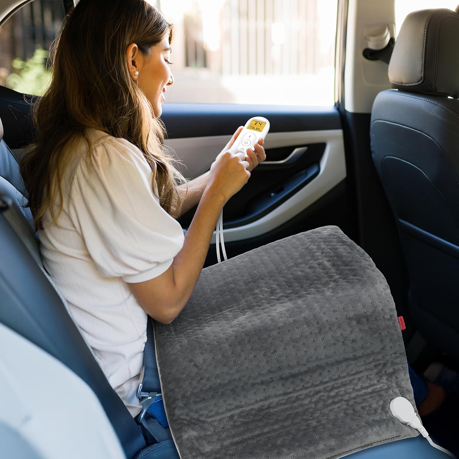 Comfytemp 12V/24V Car Electric Blanket for Back Pain Relief 17"x 33", 4 Heat Settings, 11 Auto-Off, Portable Mini Travel Blanket for Back Pain, Neck, Shoulders and Cramps Relief Washable - Image 4