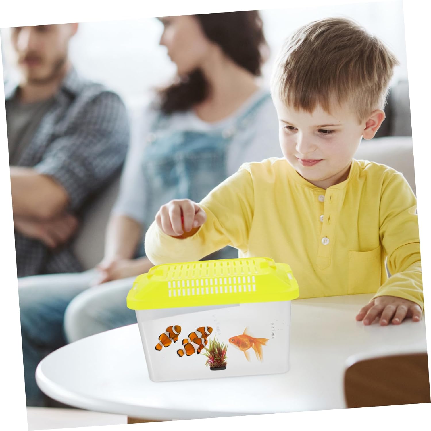 BESPORTBLE Portable Handheld Aquarium Tank for Pets Transparent Turtle Box and Hamster Carrier Lightweight and Compact Design for Travel and Feeding Lid - Image 7