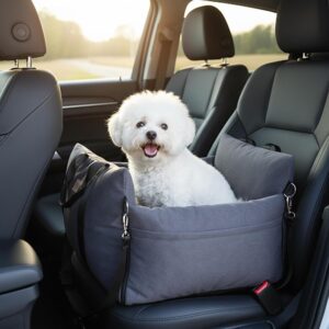 Cozy Dog Car Seat for Medium Dogs, Soft Dog Bed for Car, Safety Travel...