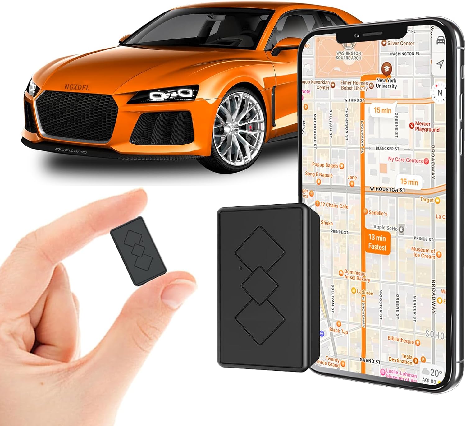 Mini Car GPS Tracker for Vehicles,Portable Real Time Magnetic GPS Tracking Device,No Subscription Required/No Monthly Fee Full Global Coverage Location Tracker for Kids,Dogs,Trucks