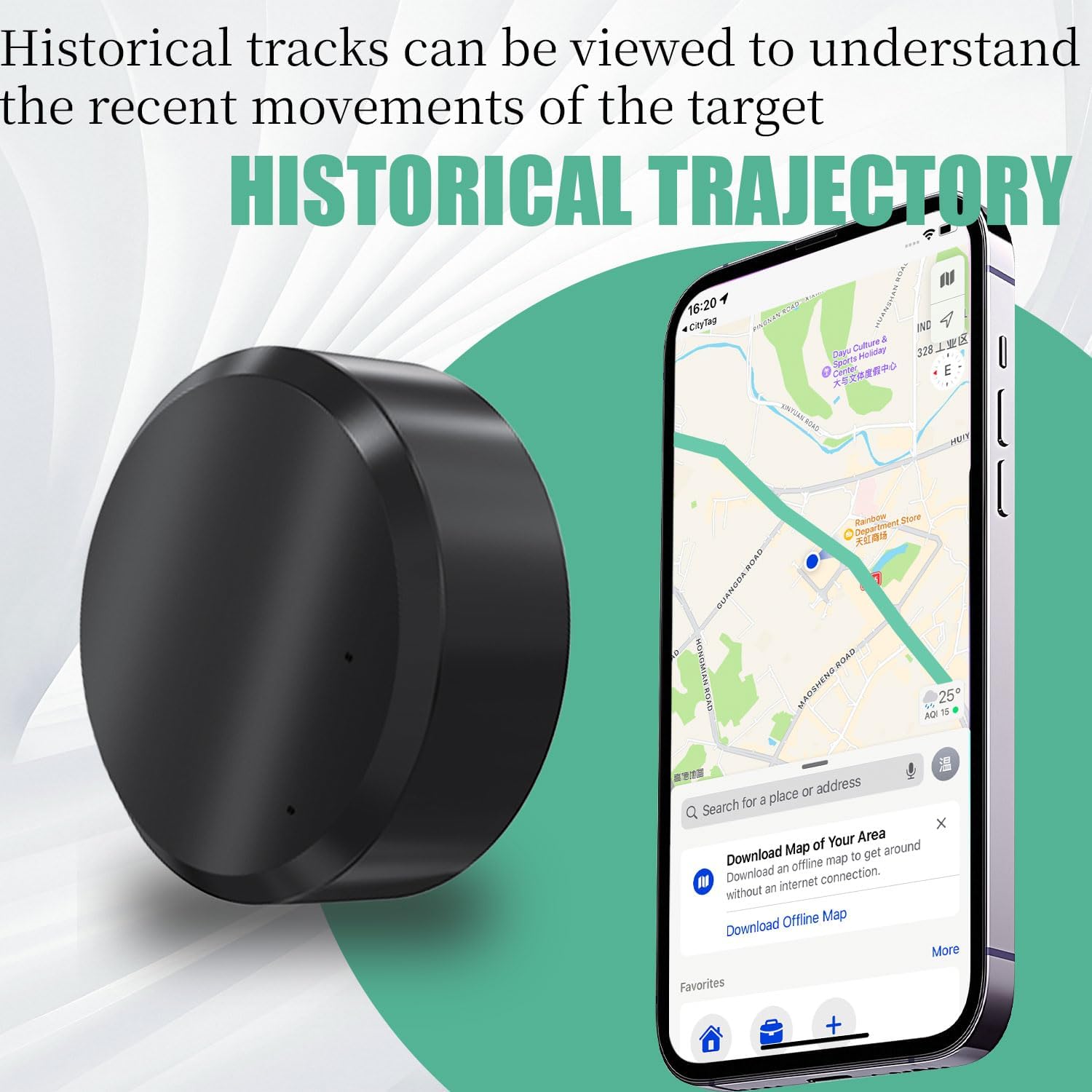 Mini GPS Tracker for Vehicles Car GPS Powerful Magnetic Waterproof Hidden Tracker Real-Time Localization for Vehicles/Children/Pets Compatible with Android iOS No Subscription - Image 4