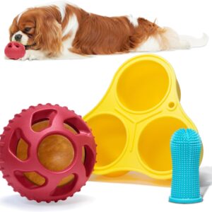 ALDABA 3-in-1 Long Lasting Chew Toy, for Small Dogs 5-20 lbs, Frozen Treat Dispenser, Interactive Dog Toy, Chew Toy to Keep Them Busy, Gentle Pet Toothbrush