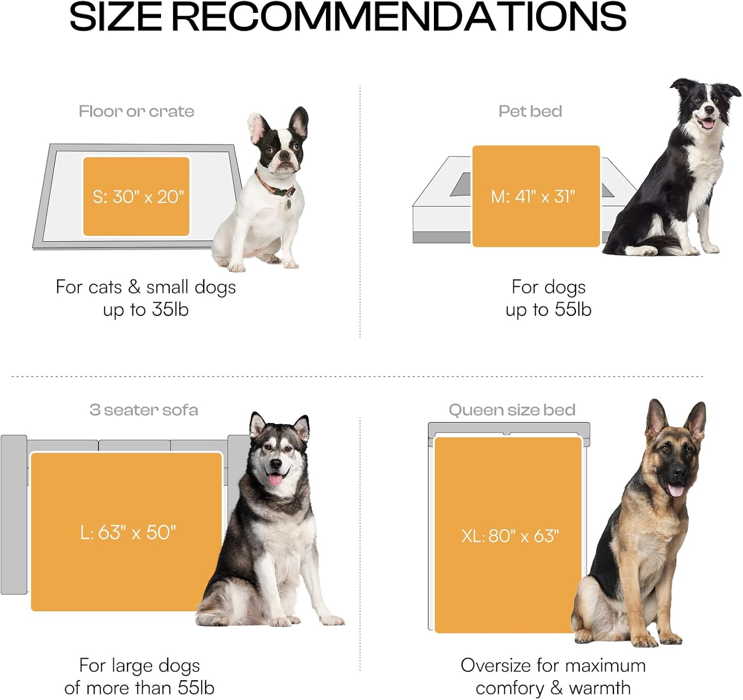 Luciphia Waterproof Pet Blanket for Medium Large Dogs Soft Cat Sherpa Calming Thick Cover Leakproof Cozy Puppy Sofa Bed Car Couch Protector(Beige,41x31 inches) - Image 6