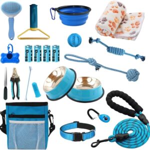 PupLuxe Puppy Starter Kit Blue 22 Piece Kit Great for Dog Training New...