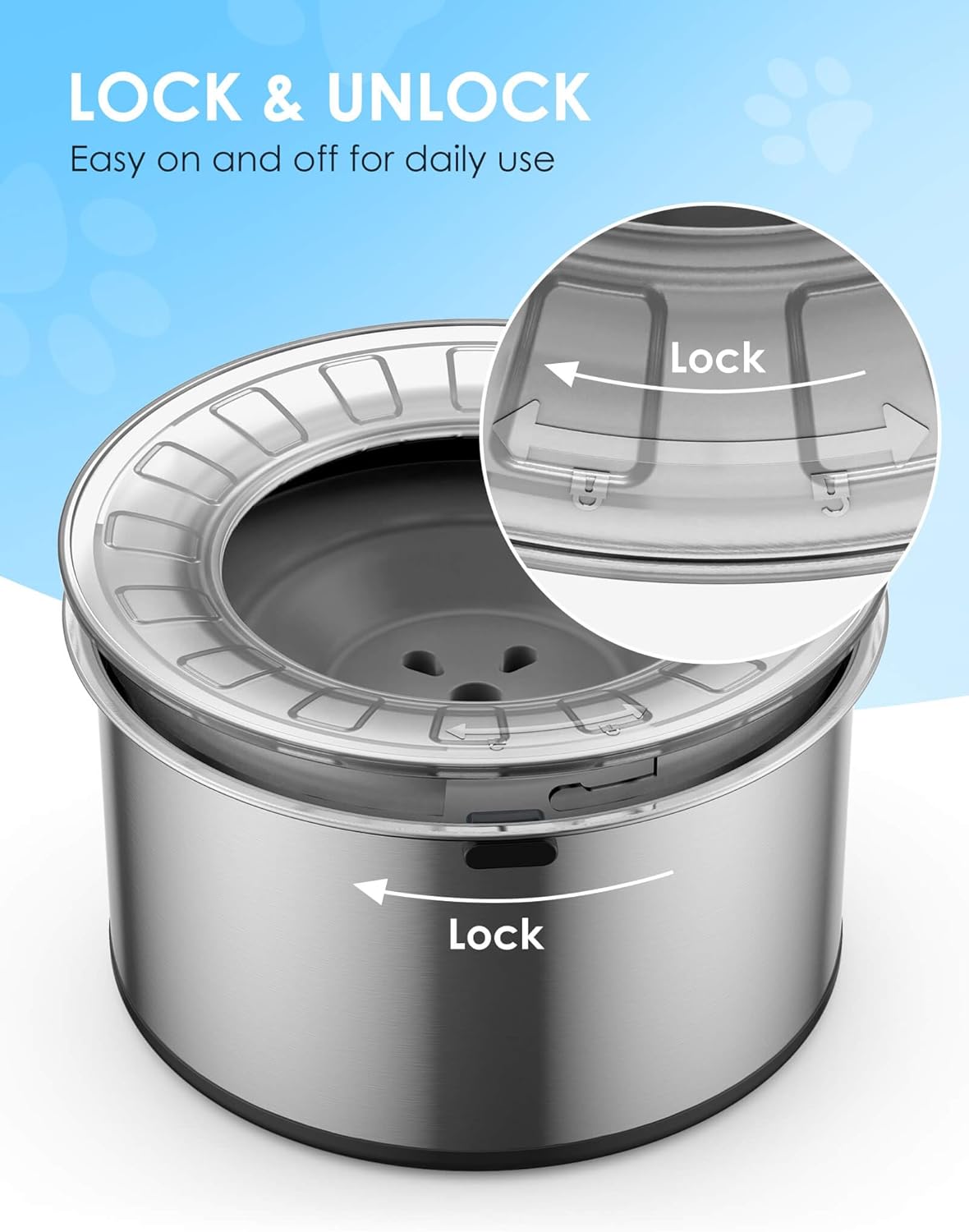 1 Gallon Large Dog Water Bowl No Spill,【Anti Digging Lid & Rubber Bottom】 Spill Proof Dog Bowl, Anti Splash Mess Dripless Slow Drinking Stainless Steel Water for Sloppy Messy Drinkers Car - Image 6