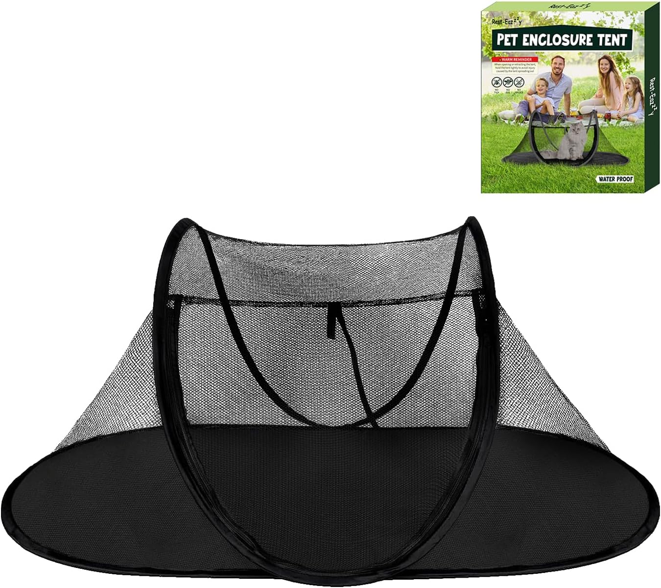Cat Tent Outdoor, Pet Enclosure Tent Suitable for Cats and Small Animals, Indoor Playpen Portable Exercise Tent with Carry Bag(Black)