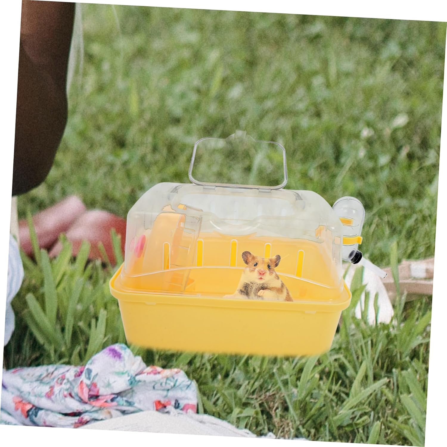 Totority Hamster Carrier Cage Portable Outdoor Plastic Takeaway Cage Water Feeder Spacious for Small Pets for Travel and Camping Breathable Design for Safe Transport - Image 7