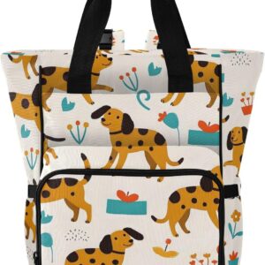 Diaper Bag Backpack Tote Multifunction Baby Nappy Changing Bags Dogs Funny Large with Stroller Straps Travel