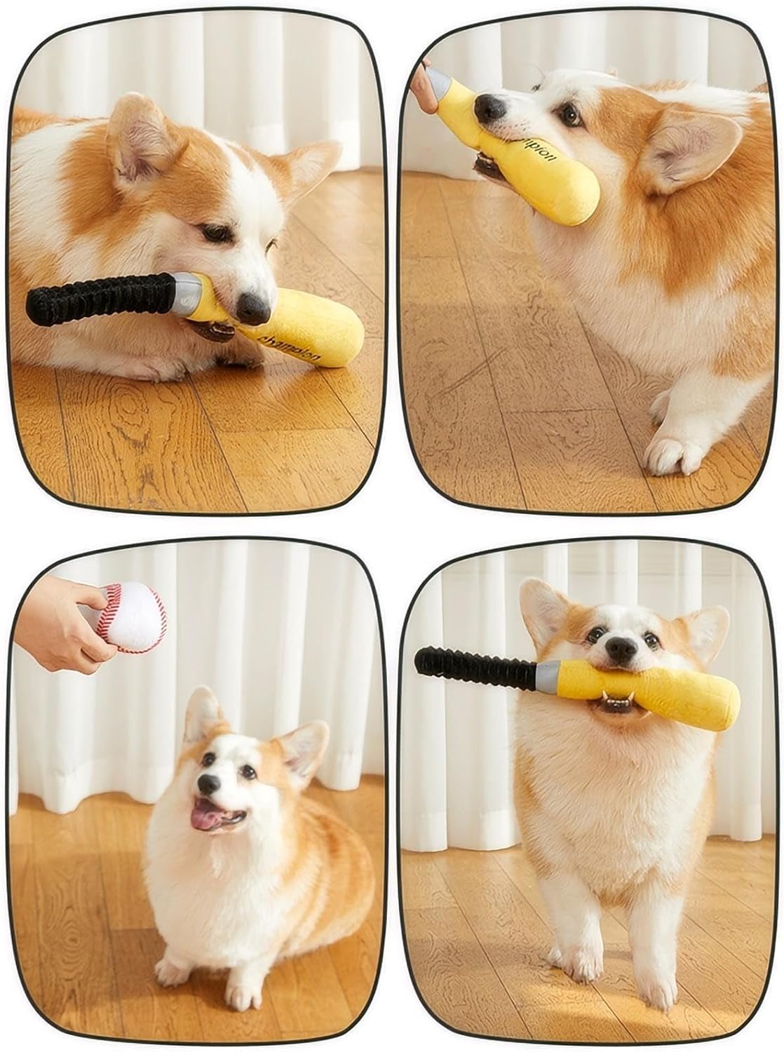 Baseball Bat Dog Toys Squeaky Dog Interactive Toy with 2 Pcs Baseballs Soft Plush Pet Toys for Dogs and Cats Playing (Blue) - Image 5