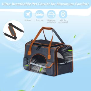 Pesen 18x11x11 Inches Cat Carrier– Fits Pets Up to 17 lbs, Anti-Collapse Design, Multiple Storage Pockets, Cat Carrier Soft Ideal for Medium Cats, Puppy, Rabbits and Other Small Animals