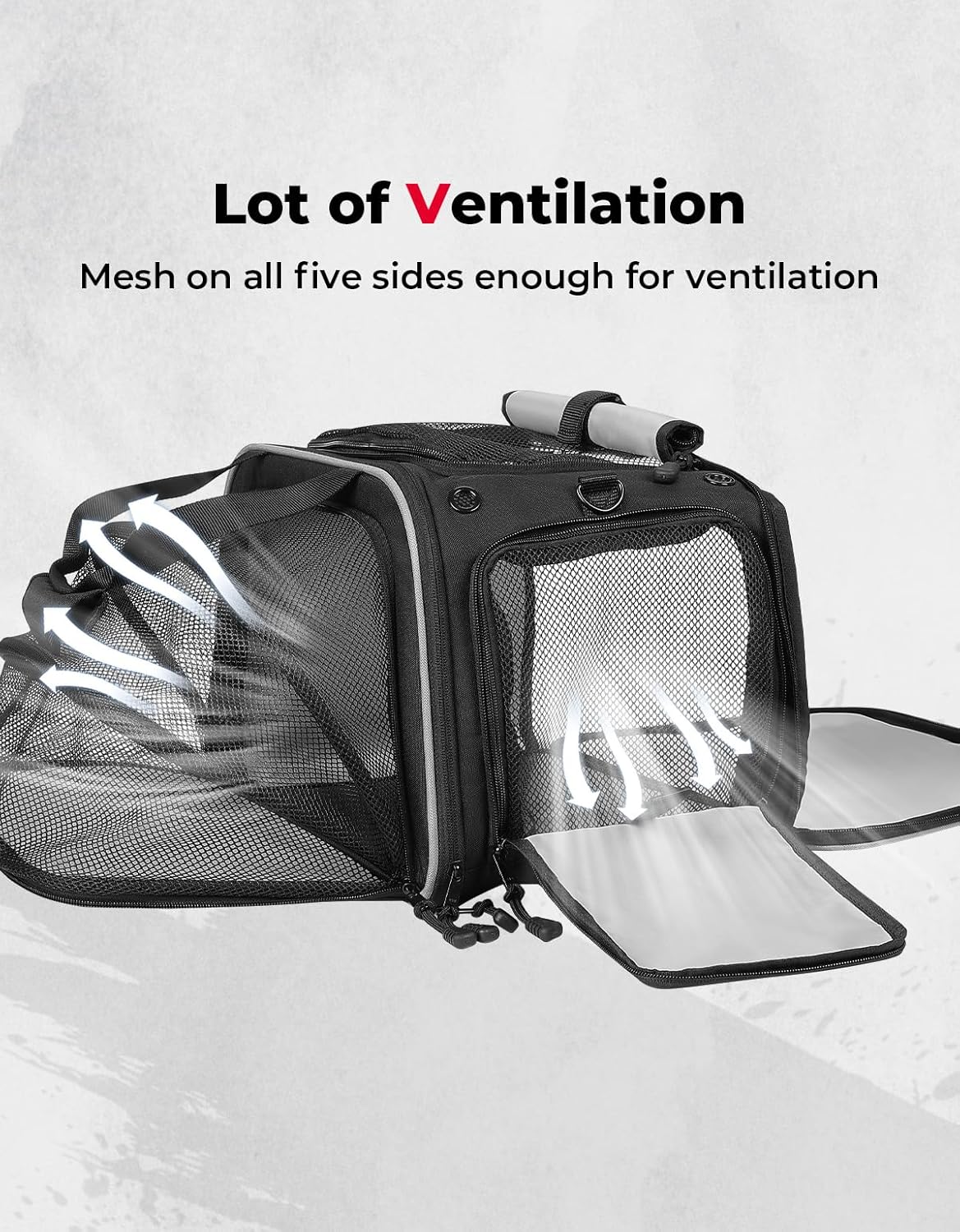 KEMIMOTO Dog Cat Pet Carrier Expandable for Less Than 20 lbs Pets Travel Bike Portable Folding Soft-Sided Dog Carriers for Touring Cruiser Trike Car Black - Image 4