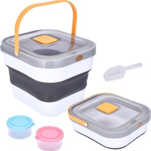 DDOXX Collapsible Dog Food Container - Durable Polypropylene with Clear Window & Sunken Lid - Ideal for Dogs and Cats Canned Food -Dog Food Bin - Mositure Free Pet Food Storage