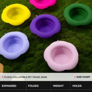 Silicone Collapsible Dog Bowls, No Splash Spill Proof Dog Travel Bowls Integrated Molding Portable Pet Bowl for Outdoor Camping Hiking (Purple, M)