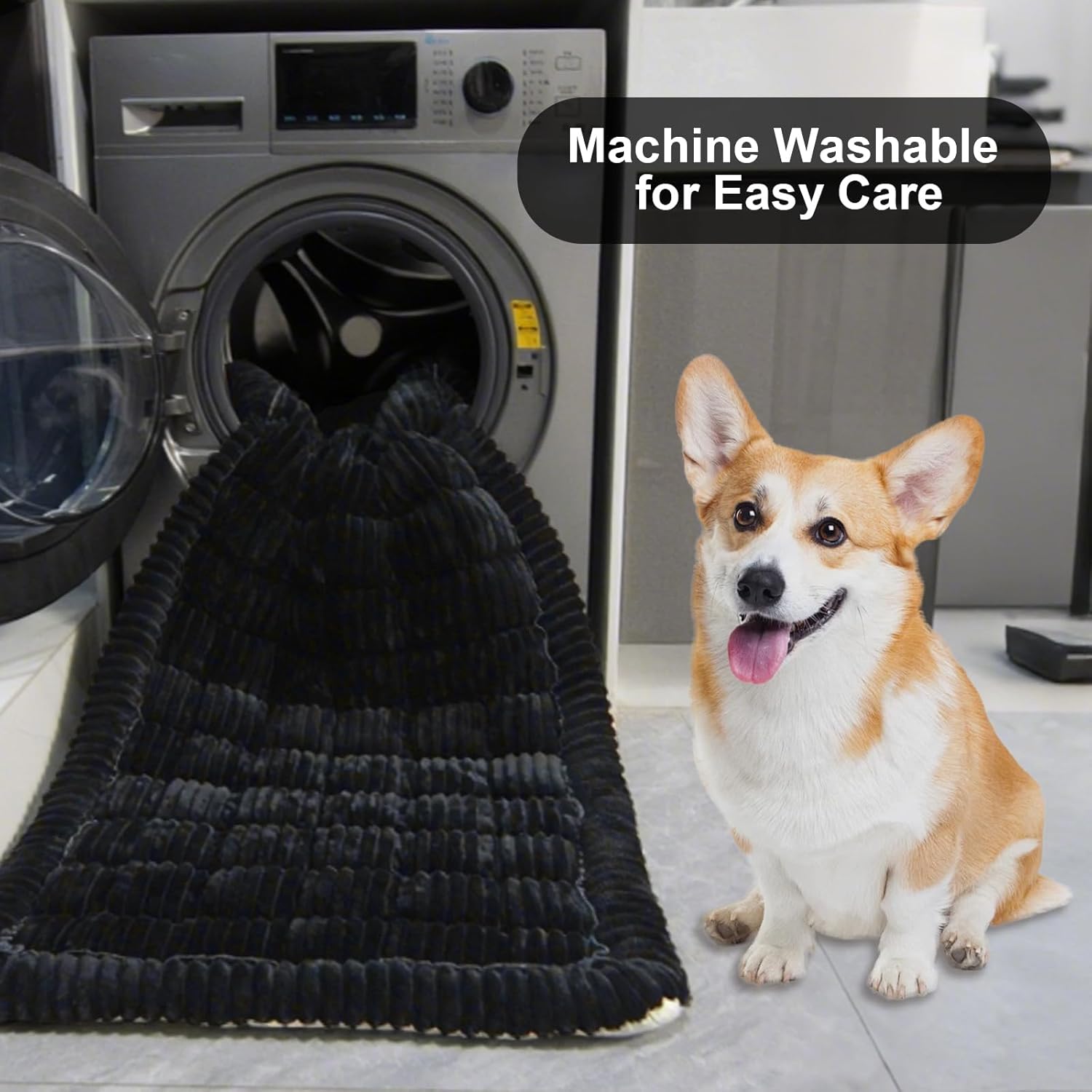 Backseat Pet Bed Mat Non-Slip Dog Car Seat Cover Scratch Chew Resistant Dog Blanket for SUVs, Trucks & Sedans 23" x 51" Easy Clean Comfortable Car Travel Pet Pad, Pure Black - Image 5