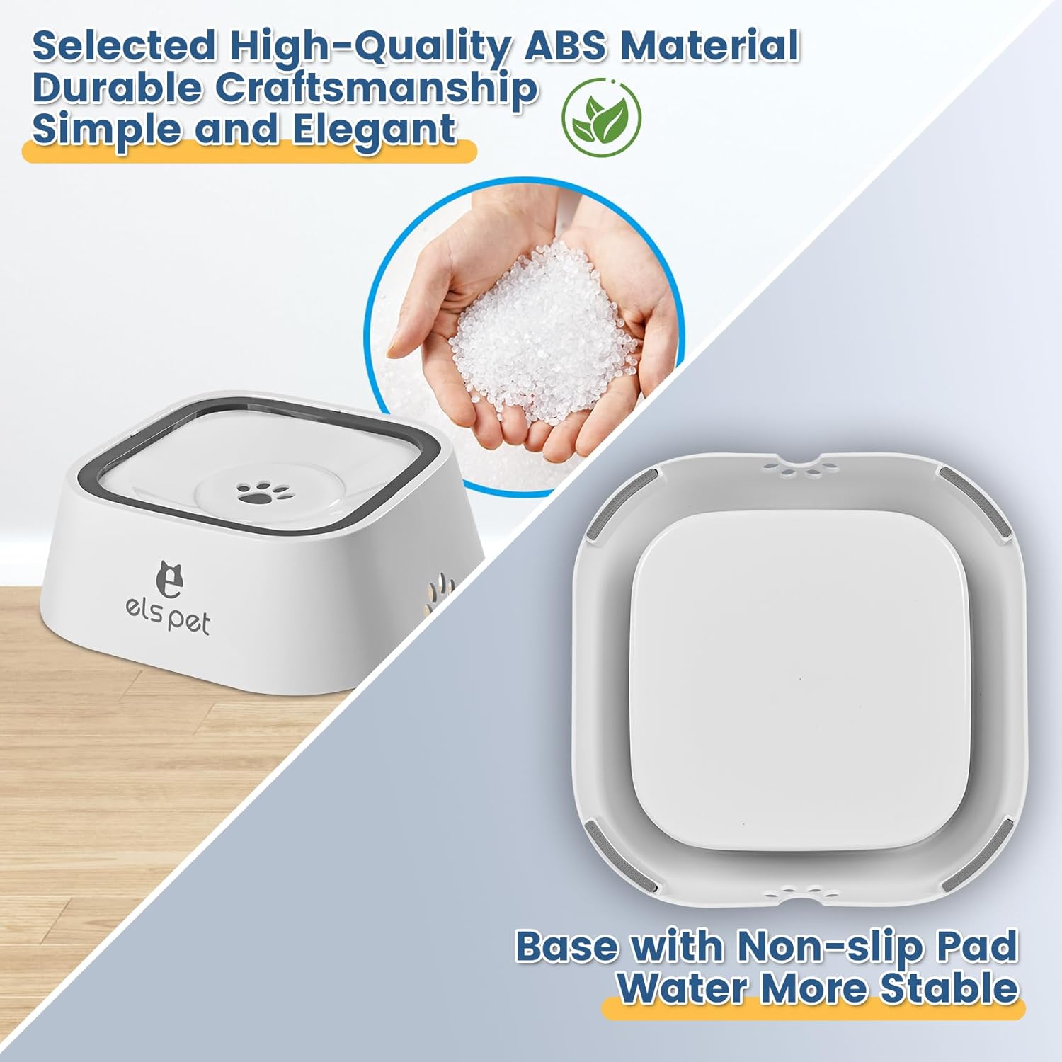 Dog Water Bowl no Spill, 35oz Slow Water Bowl for Dogs, BPA-Free, Anti-Splash & No-Slip Design, 1L Vehicle Carried Travel Spill Proof Pet Bowls, for Small Medium Cats and Pets. (White, 1L) - Image 5