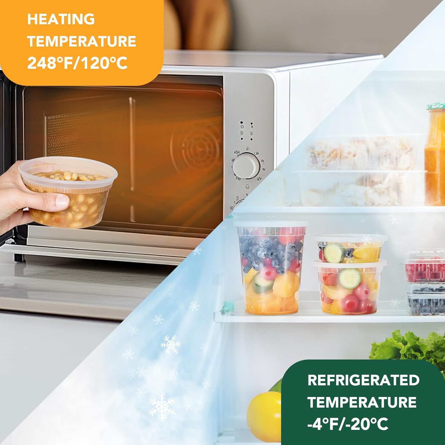 Glotoch 24 Pack 16 oz Deli Containers with Lids, Plastic Food Storage Freezer Storge Soup Containers with Lids - Microwave, Freezer & Dishwasher Safe Eco-Friendly, BPA-Free, Reusable & Stackable - Image 6