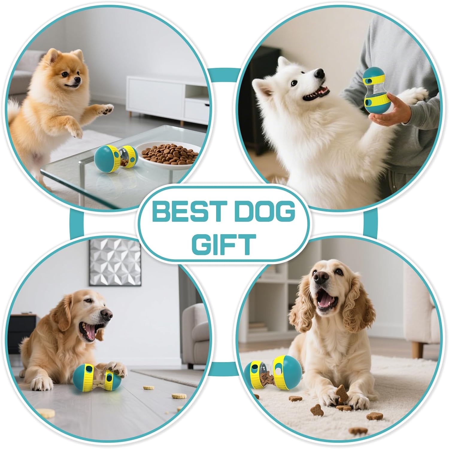 Interactive Dog Puzzle Toys for Indoor Adjustable Food Dispensing Treat Dispenser Ball & Slow Feeder for Large/Medium/Small Dog to Keep Them Busy, Green - Image 6